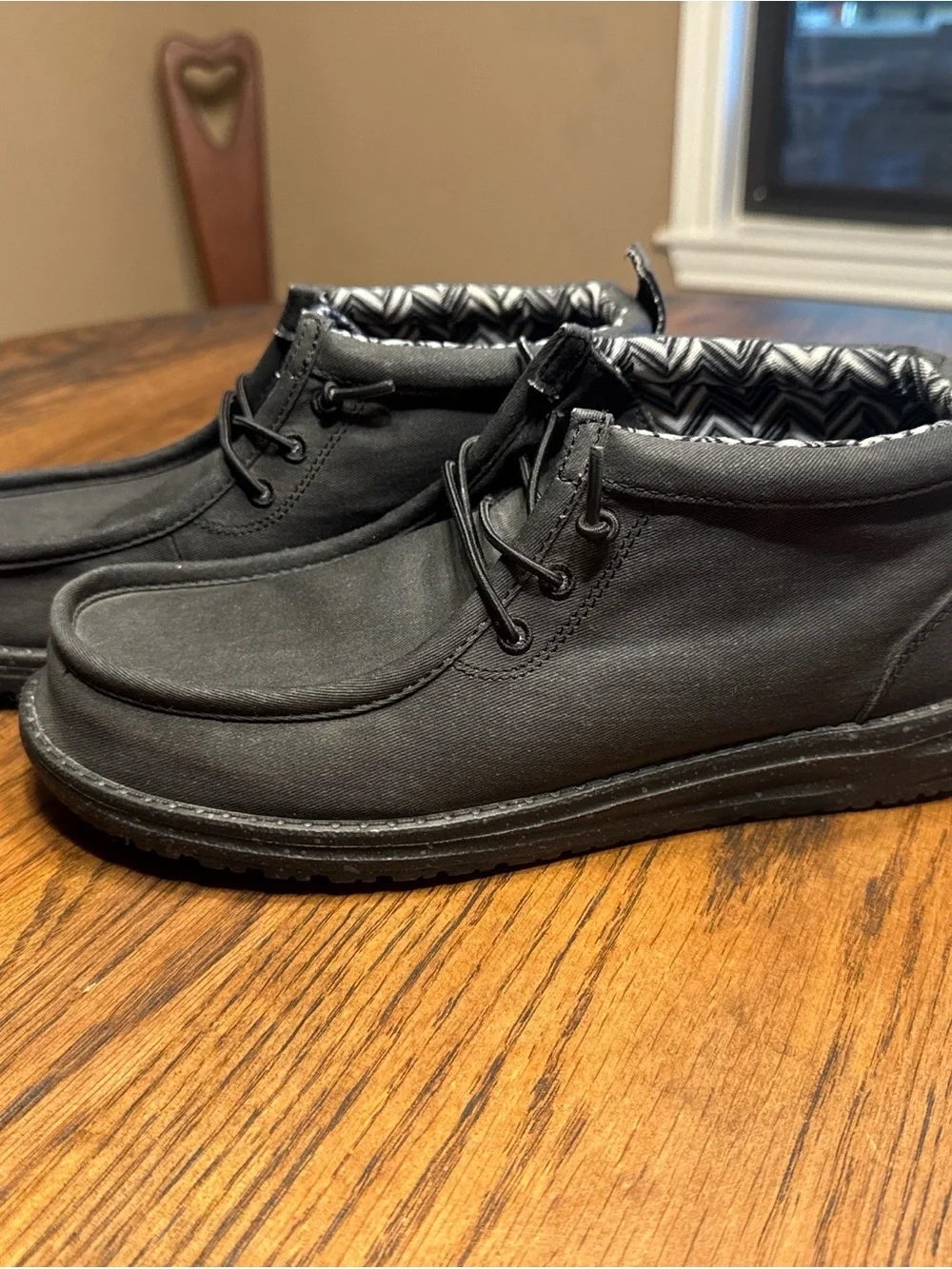 Hey Dude Wally Dark Gray Canvas Slip On Comfort Shoes Men's US 8